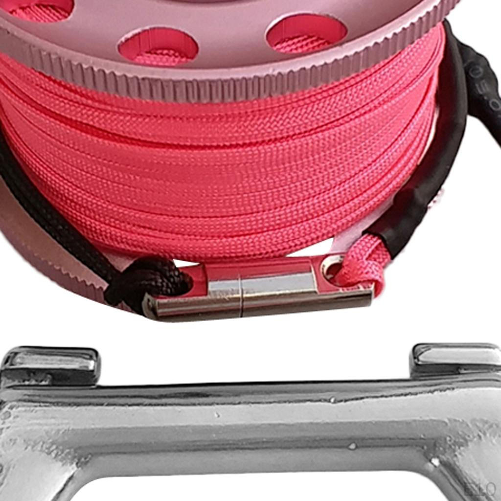 Scuba Diving Finger Reel Guide Spool 15m Line Dual Ended Snap - Gray