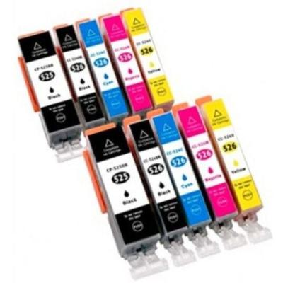 10 Tintenpatronen mit Chip Kompatibel mit Canon 525 526 PGI-525 CLI-526 für Canon Pixma IP4850 IP4950 IX6550 MG5140 MG5150