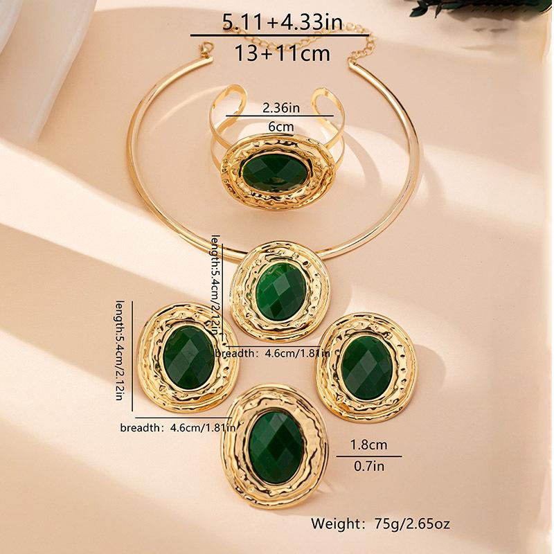 

Преувеличенный Мидлвинд Металл Геометрический Диск Бирюзовые Серьги Колье Кольцо Браслет Набор