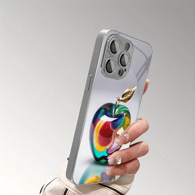 Golden Leaf Crystal For Apple Tempered Glass Phone Case For iPhone 17 16 15 14 13 12 11 Pro Max Plus 17 Air Electroplate Cover