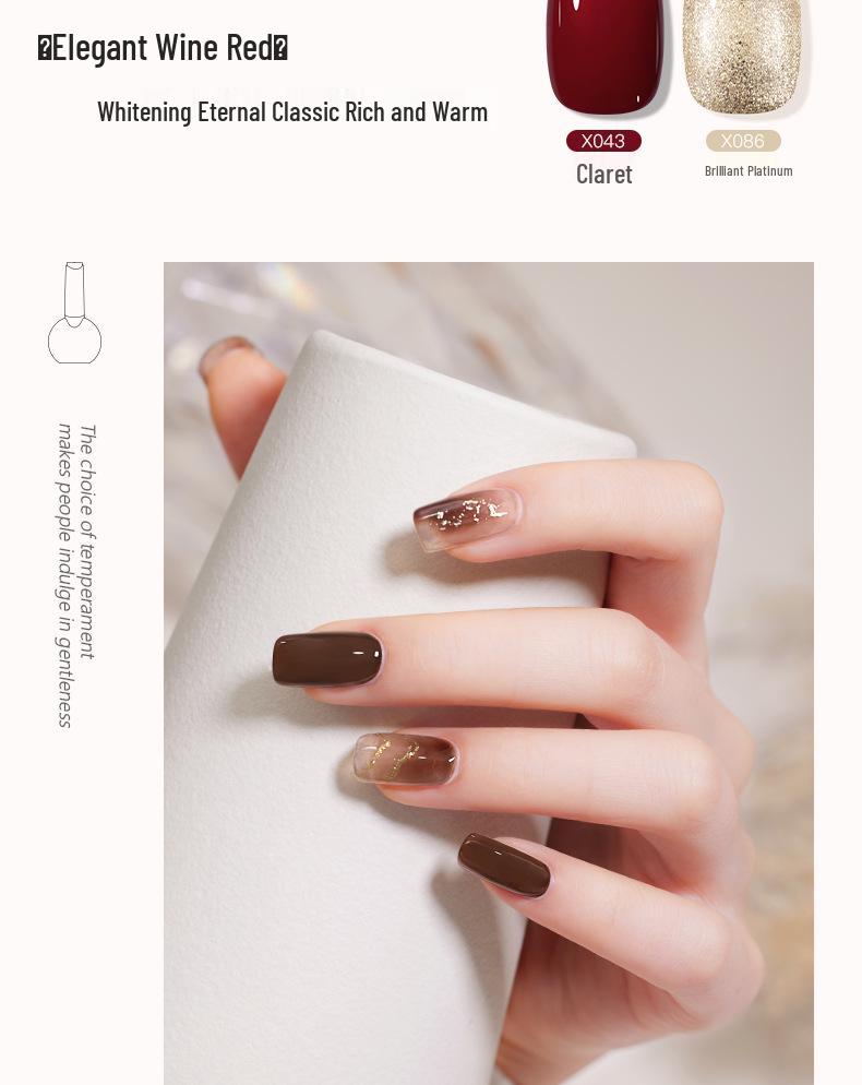Nail Gel Polish: 130 New Nude & Bright Colors - Ice Translucent, Phototherapy, Glitter, Cat Eye Finish