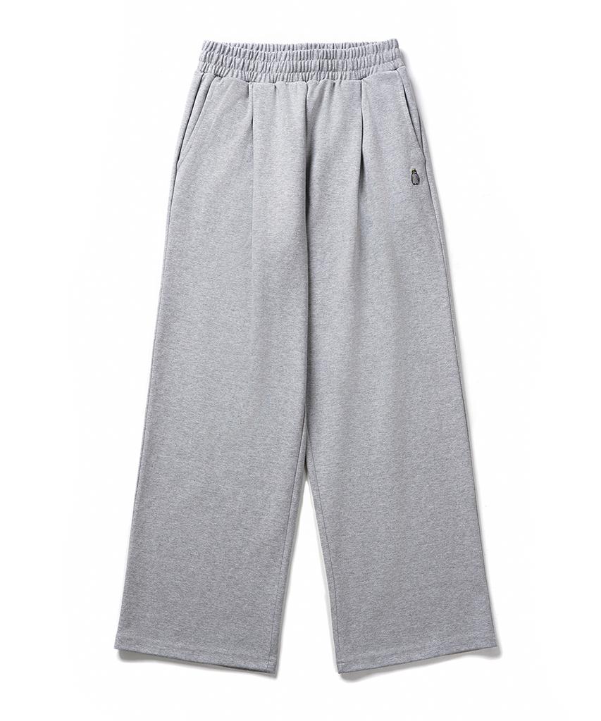 GAKKAI UNIONS [Select Summer, Brushed, Or All-Season Fabric] Single-Pleat Wide Sweatpants Gray