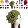 Luxurious Bamboo Fiber Womens Hair Loss Turban Cap With Beautiful Flower Design
