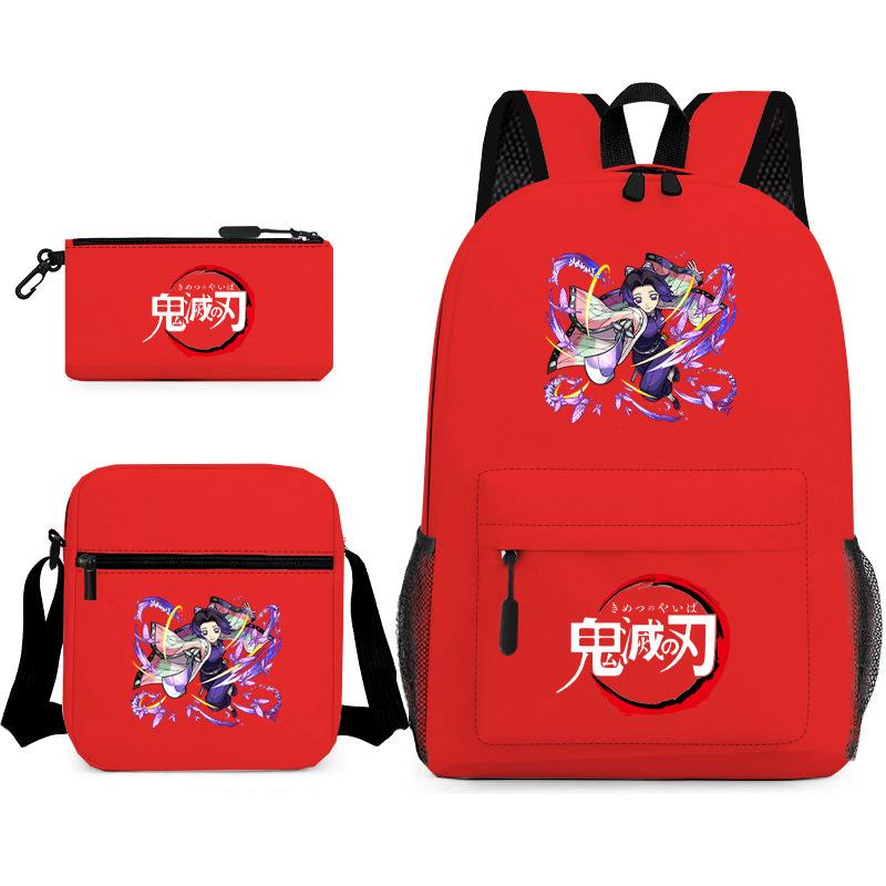 New schoolbag animation three-piece set heat transfer schoolbag small shoulder pencil bag primary and secondary school students backpack