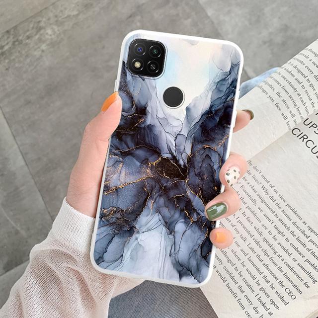 Marmurowy wzór etui na telefon do Redmi 9C 9 C NFC 10A 10 A pokrowiec ochronny różowy silikonowy miękki Funda do Xiaomi Redmi 9C Coque