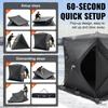 Portable Ice Shelter, 1-2 Person Pop-Up Ice Fishing Tent, 24 Square Feet Fishable Area, Ice Shanty for Winter Fishing, Waterproof Oxford Ice Cube with