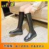 Martin boots women's 21 autumn and winter new soft leather British style knight boots long high boots fashionable and thin but knee boots