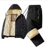 M-8XL Men's Sports Set Graphene Youth Lamb Fleece Cotton Jacket Casual Plus Thick Fleece Warm Winter Two Piece Set