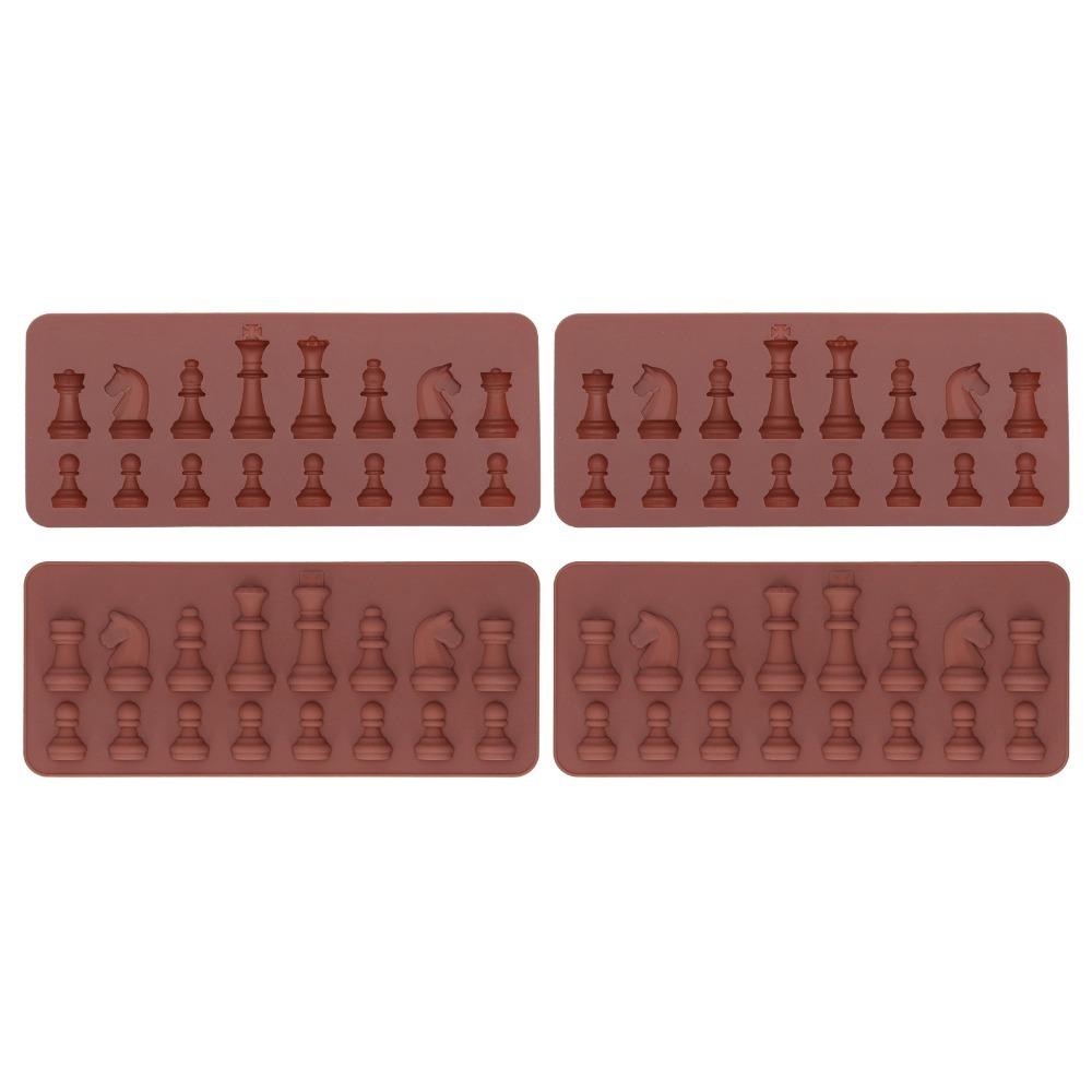 Non-Stick Chocolate Cake Mold Silicone Baking Supplies Chess Piece Silicone Mold  Paper Clay коричневый