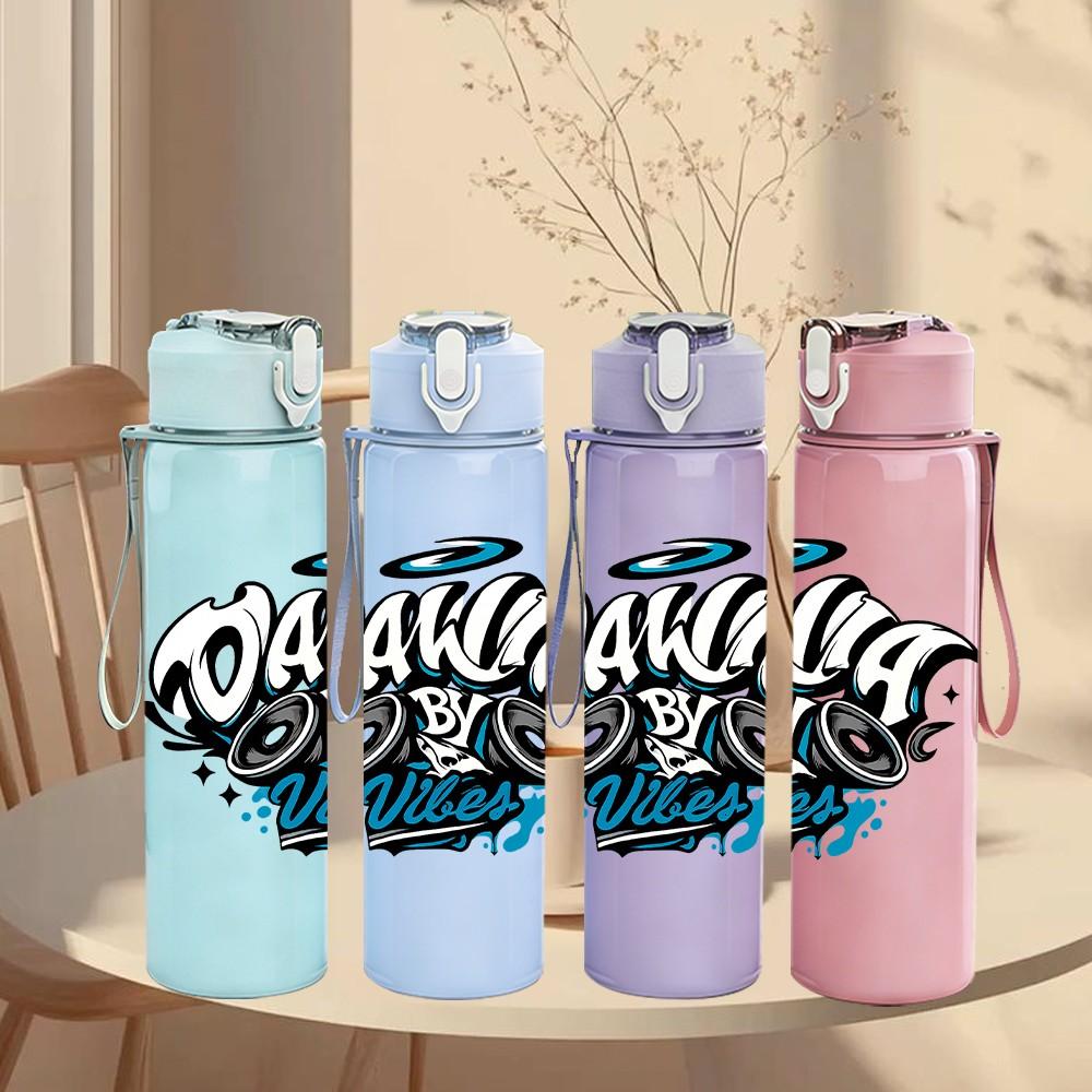 1PC Dancer Street Graffiti Art 750ml Color Plastic Sports Water Bottle Leakproof Flip Straw Lid Suitable for Sports Office Home Use