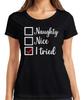 Christmas Naughty Nice I Tried Funny Gift Santa Ladies Tshirt
