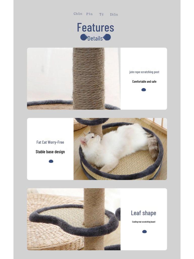 Winter Warm Cat Bed & Scratching Post with Durable Sisal - Vertical Climbing Frame & Toy