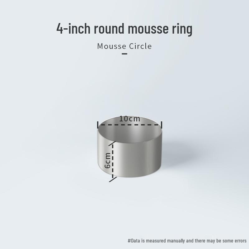 Round Square Heart-Shaped Mousse & Tower Ring, 4-10 Inch, Stainless Steel Baking Mold.