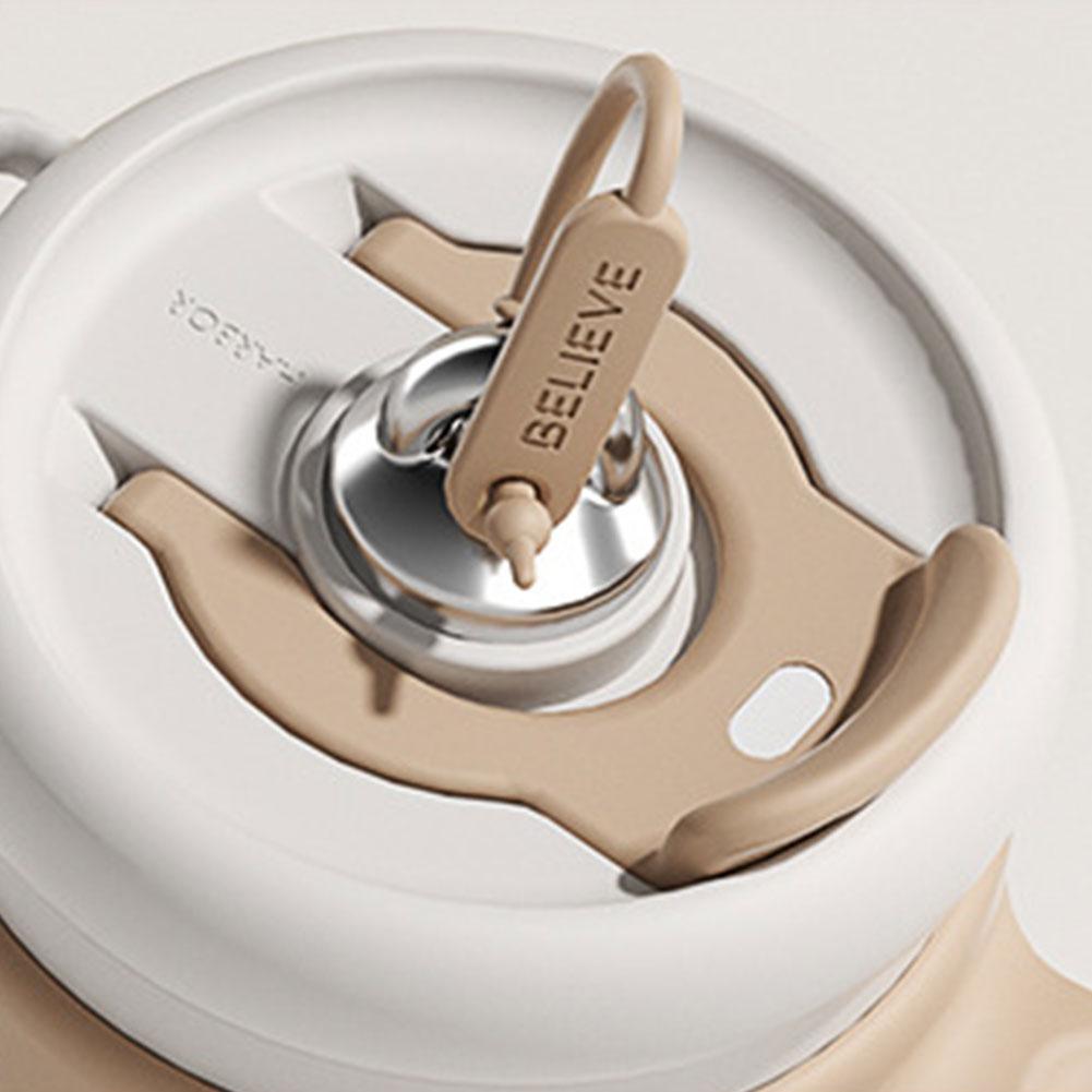 1.25L Insulated Mug Thermal Water Cup with Handle and Straw Cold Drink Bottle Stainless Steel Sports Bottle for Outdoor Sports