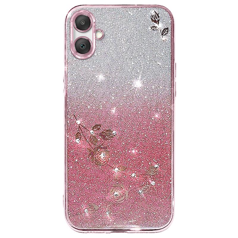 KADEM For Samsung Galaxy A05 4G Case Rhinestone Flower Glitter TPU Smartphone Cover