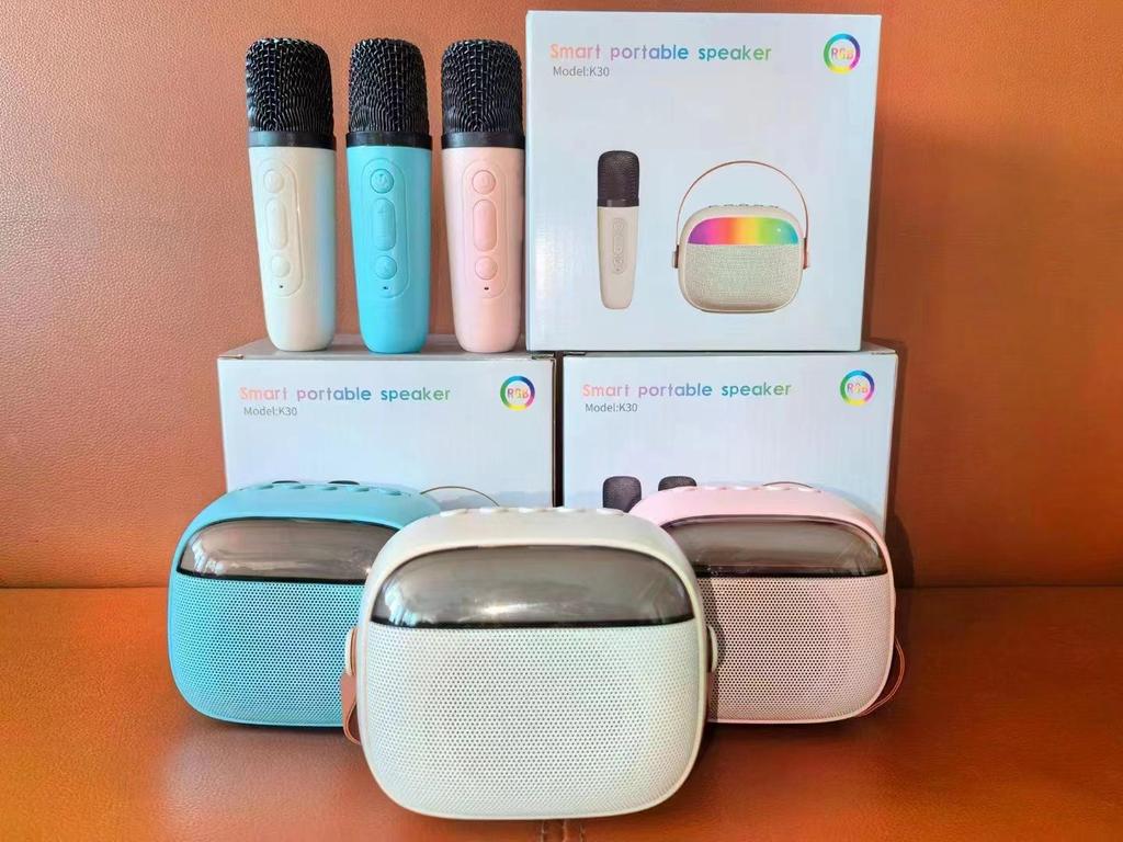 K30 Wireless Bluetooth Speaker with Colorful Lights and Dual Microphones - Portable Outdoor Audio and Song System