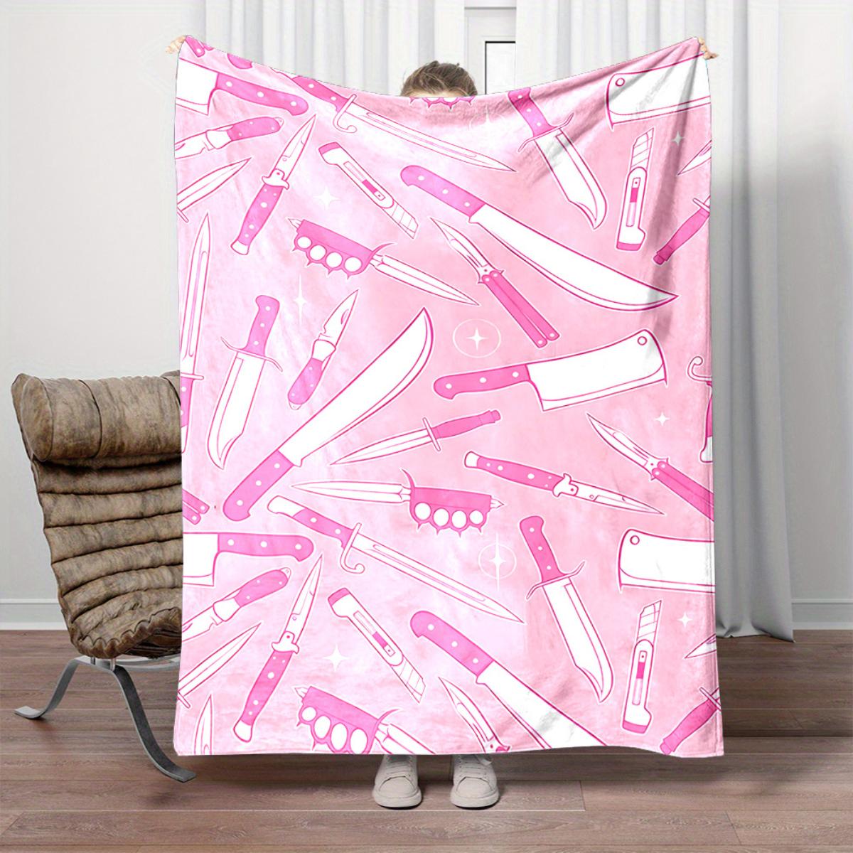 

Cartoon kitchenware pattern flannel blanket suitable for sofas beds offices travel camping Christmas gifts and presents 75x100cm