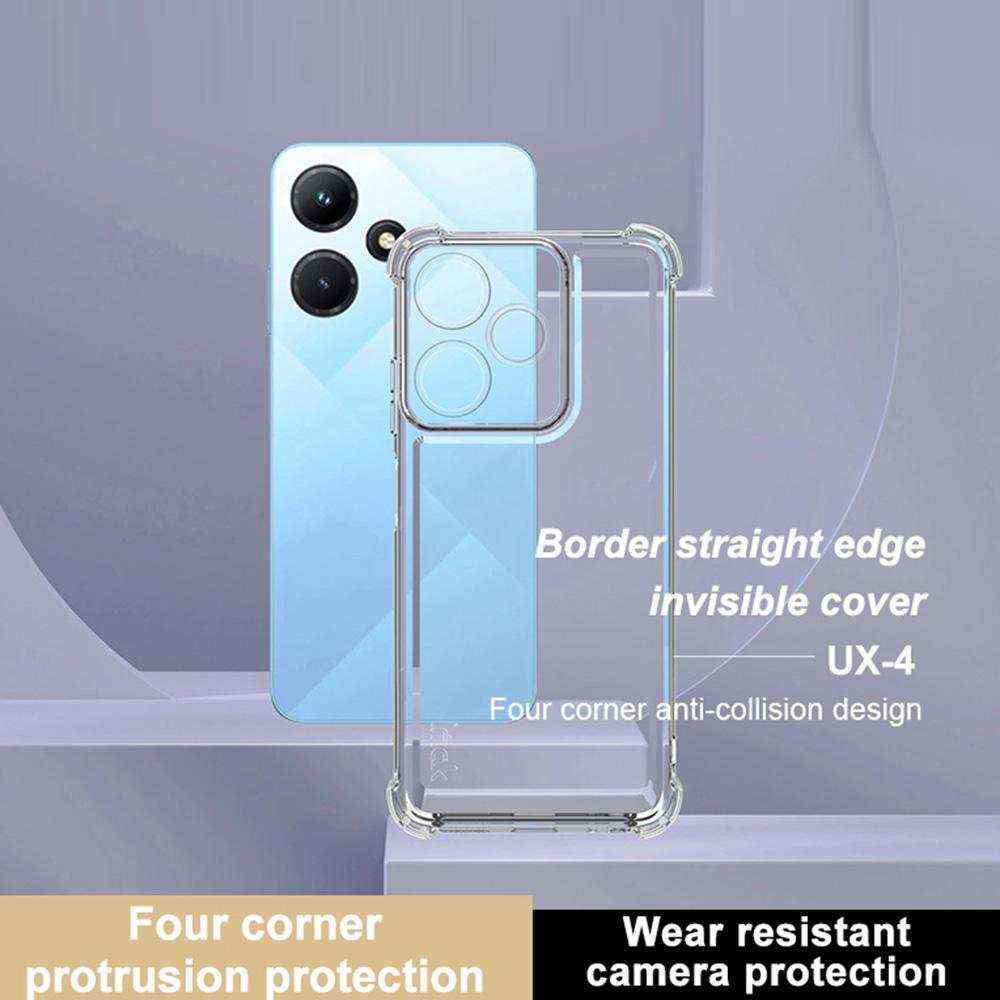 For Infinix Hot 30i/Hot 30i NFC X669C X669D Case Straight Frame Four Corner Shockproof Clear TPU Cover