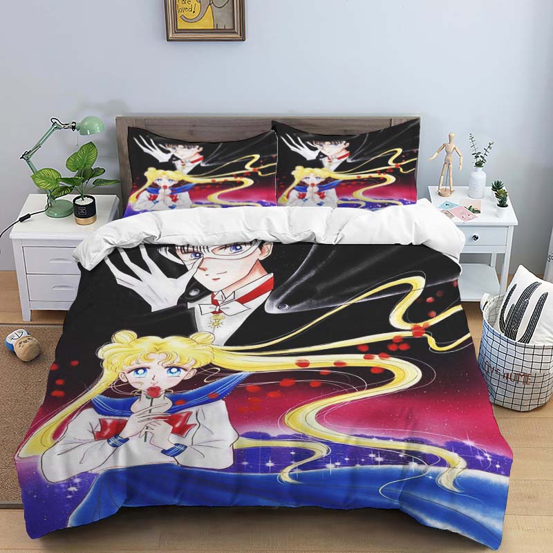 

This three-piece bedding set, themed around the classic anime Sailor Moon, features soft and comfortable duvet and pillowcases 135x200cm