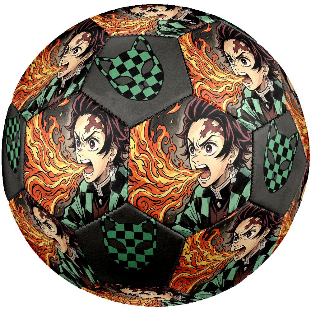 1pc Demon Slayer Kimetsu No Yaiba Soccer Ball Size 5 Indoor Soccer Ball Fashion Colorful Backyard Game - Great For Sports Fans Gift HE29