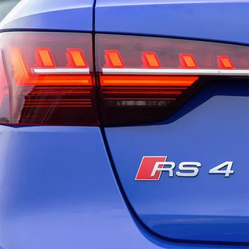 1Pc Audi Car Sticker For Audi RS8 RS7 RS6 RS5 RS4 RS3 Modified Displacement Rear Tail Label Electroplating Sticker Accessories