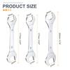 uxcell Double Thin Wrench Metric Small Flat Head Mirror for Auto Repair and Furniture Assembly 3-Piece Open-End Set, 19x22/20x21/24x27mm, Ultra-Thin,