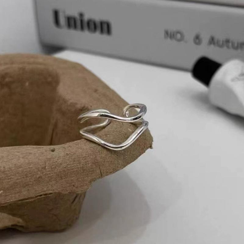 925 Sterling Silver Retro Plain Silver Ring for Women Does Not Fade, Light Luxury, High-end Sense, Versatile Opening Fashion Personality Ring