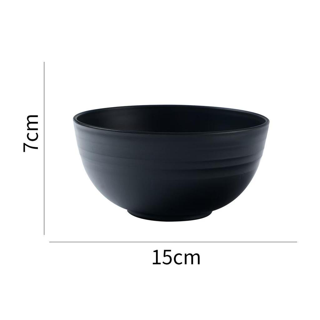 Durable Wheat Straw 15cm Noodle Bowl with Lid - Ideal for Dorms and Kids