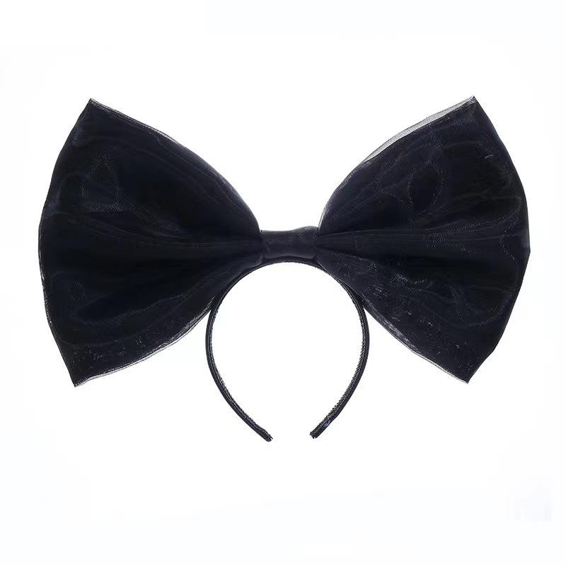 1 Stück Damen rosa blau schwarz übergroßes Schleifen-Stirnband, Schleifen-Stirnband, geknotetes breites Kopftuch-Stirnband, schwarzes Schleifen-Stirnband