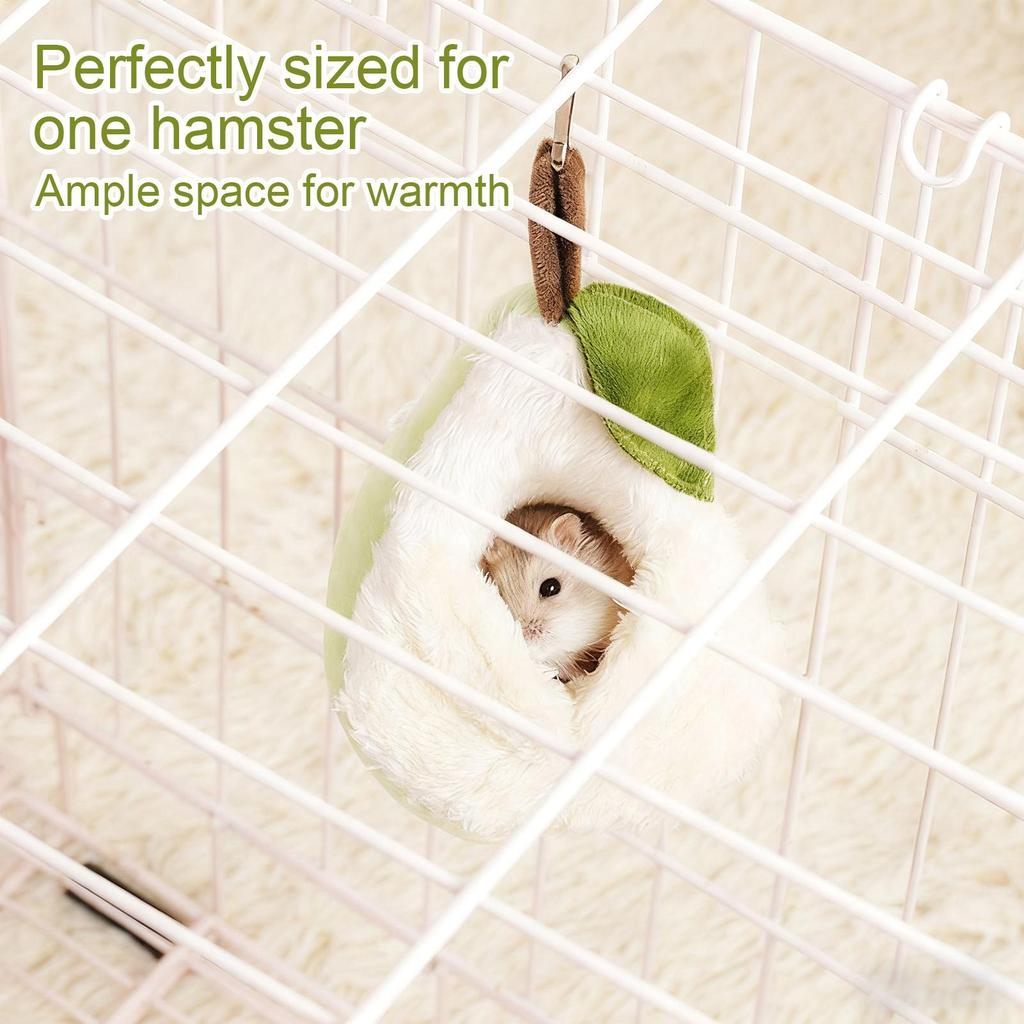 Hamster Hanging Bag Bed Winter Warm Hamster Sleeping Bag Pear Shape Warm Habitat Cozy Cage Accessories  for Wellness Comfort
