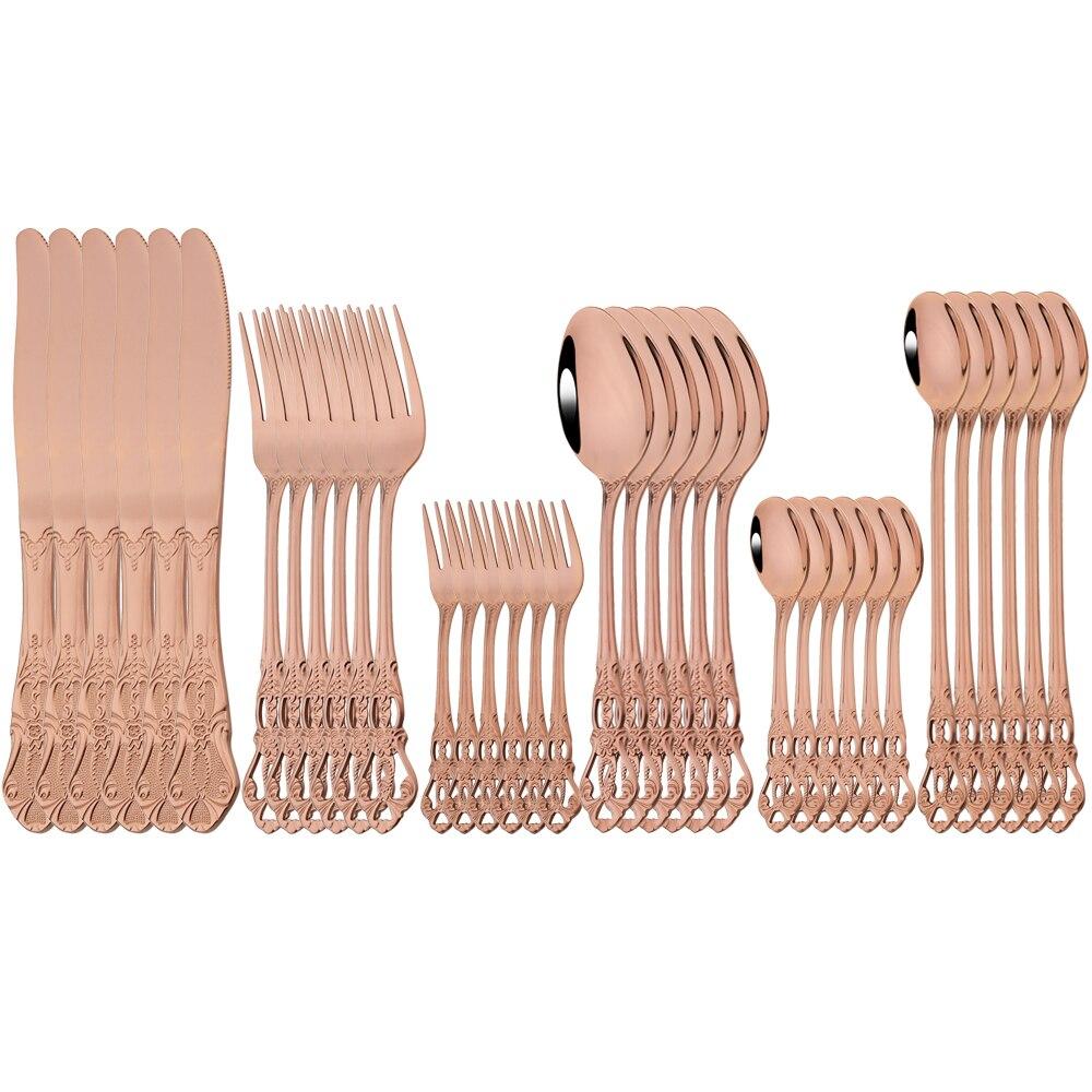 36 Teile/satz Gold Edelstahl Besteck Set Westlichen Lebensmittel Geschirr Löffel Gabel Messer Geschirr Küche Party Besteck Set