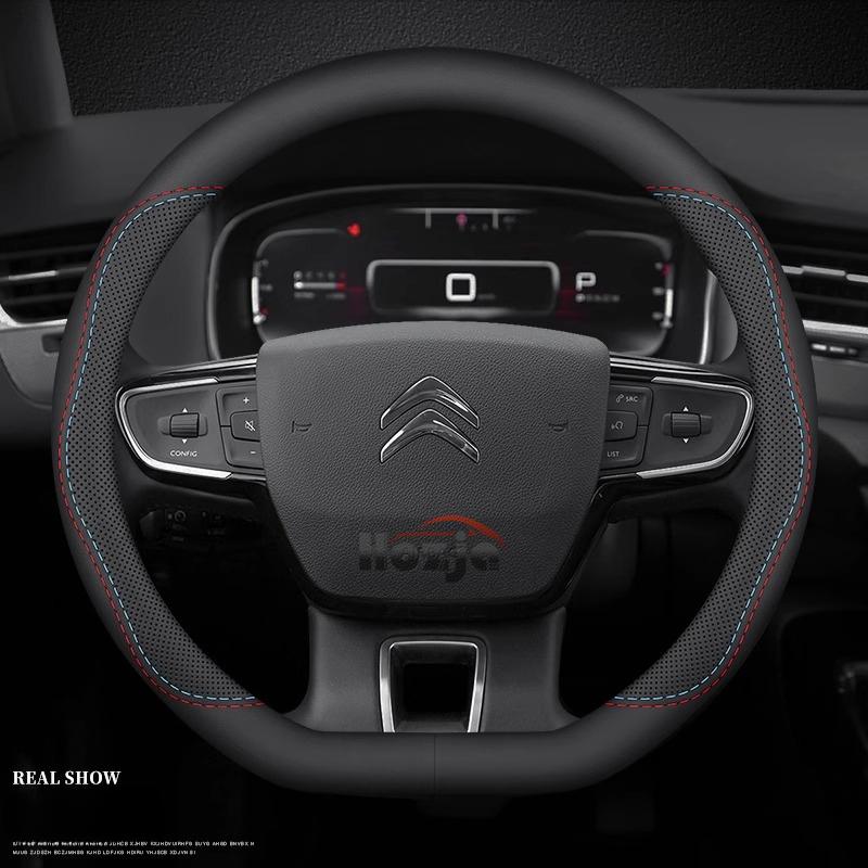 Car Suede Leather Steering Wheel Cover For Citroen C4 C3 Elysee C3 AIRCROSS Car-Styling Steering Wheel Auto Accessories