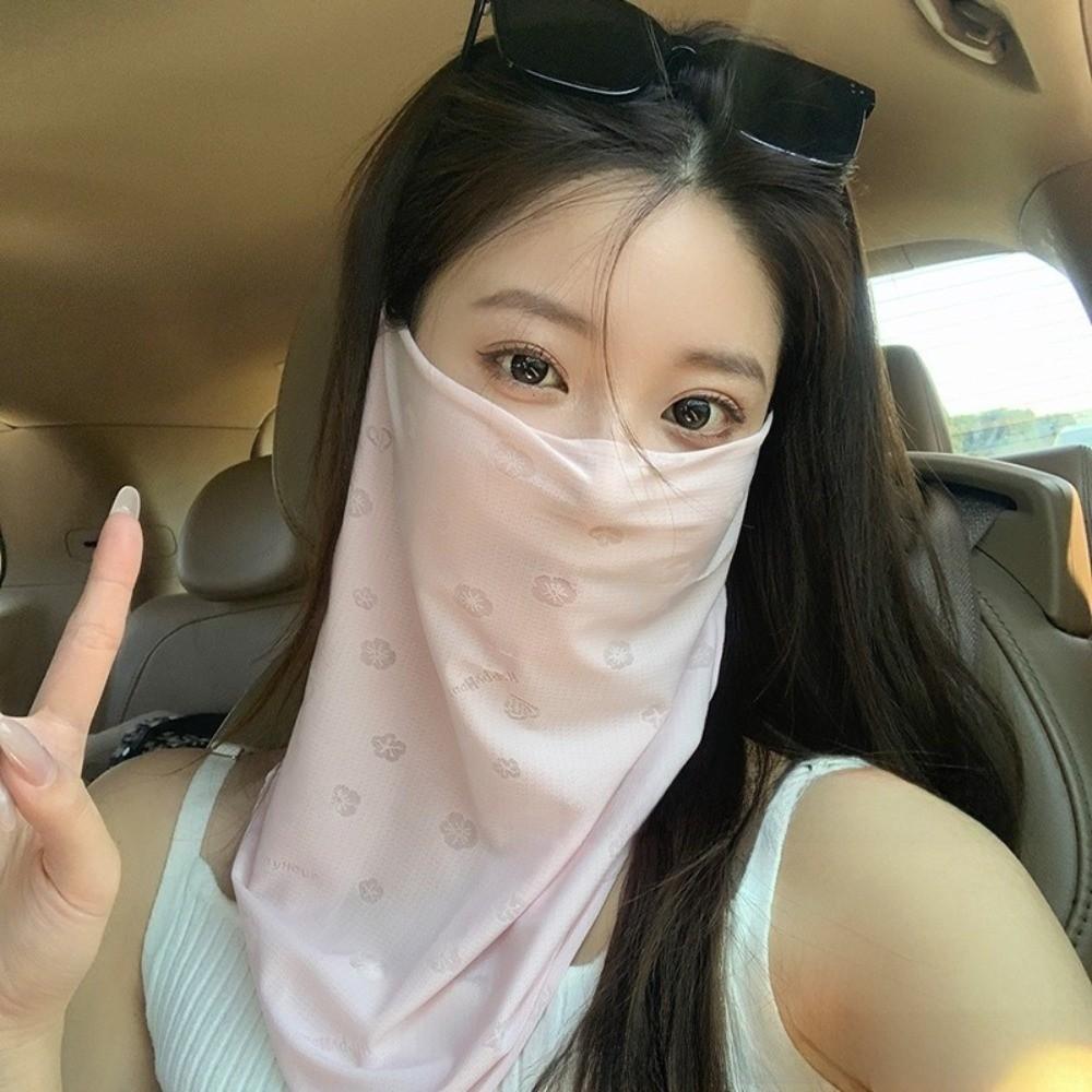 Neck Protection Sun Protection Mask Breathable Sunscreen Veil New Ice Silk Mask  for Sun Protection