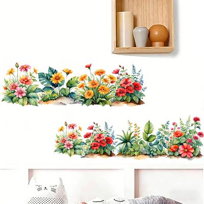 Fresh Flowers Plants Green Plants Living Room Bedroom Wall Decoration Home Beautification Waterproof Stickers