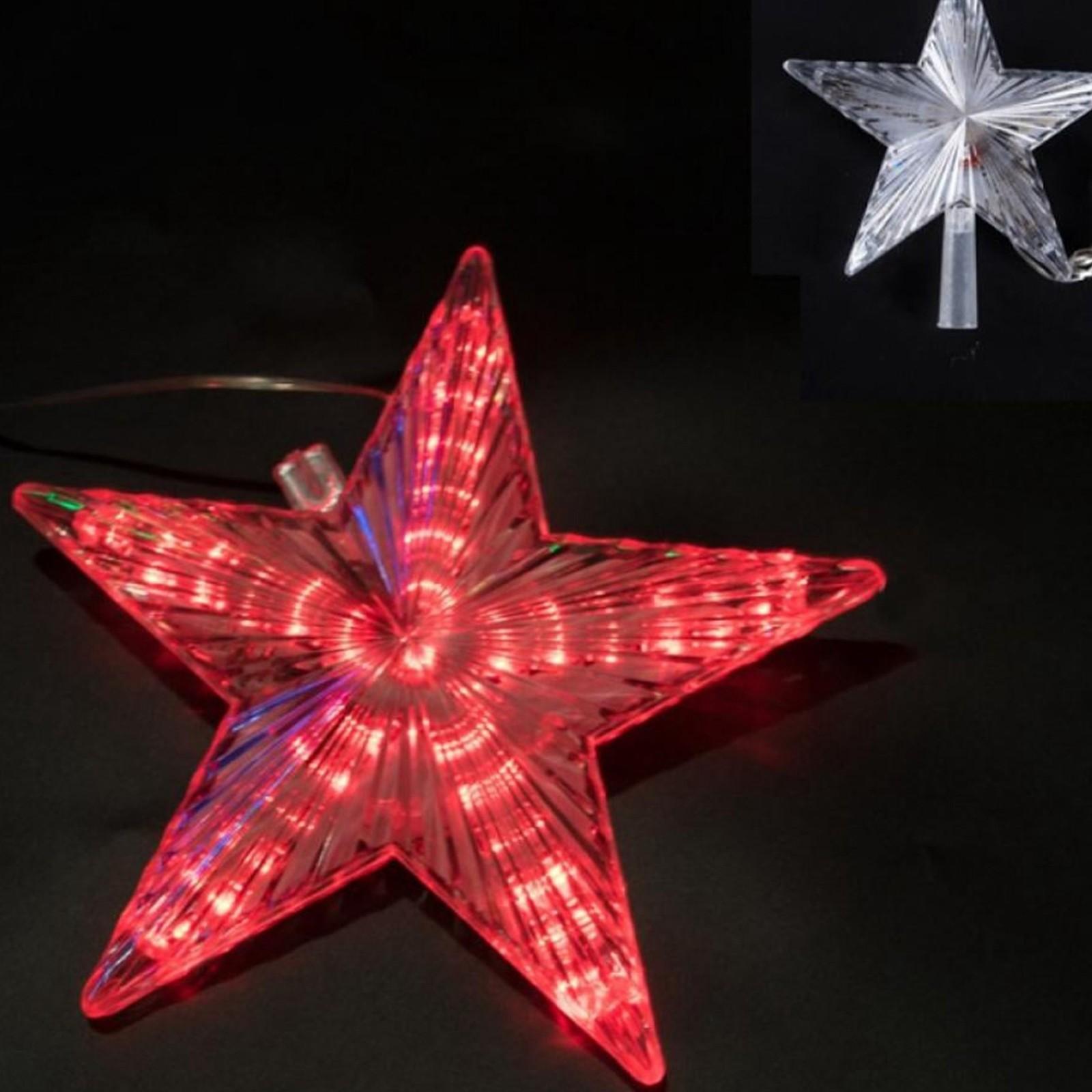 

Рождественская елка со светодиодными огнями, освещенная прозрачной пентаграммой, для украшения рождественской елки One Size красный