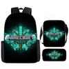 Minecraft Printed Cartoon Backpack Student Schoolbag Shoulder Bag Bag Pencil