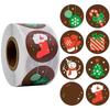 500 Stück Frohe Weihnachten Aufkleber, Rollen mit runden Weihnachtsetiketten, Klebende Weihnachtsdekorationen, Umschlag Siegel Aufkleber, geeignet