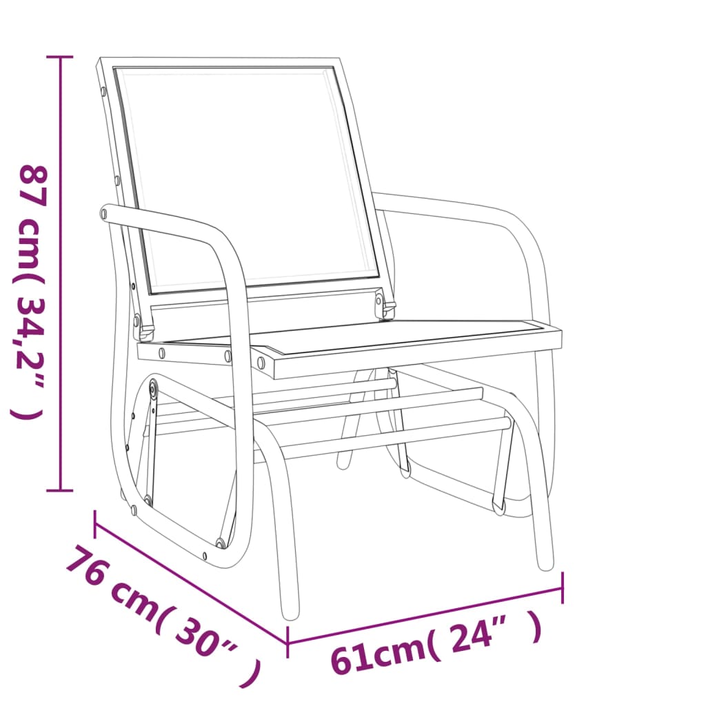 Garden Swing Chairs 2 pcs Black 61 x 76 x 87 cm Textilene & Steel