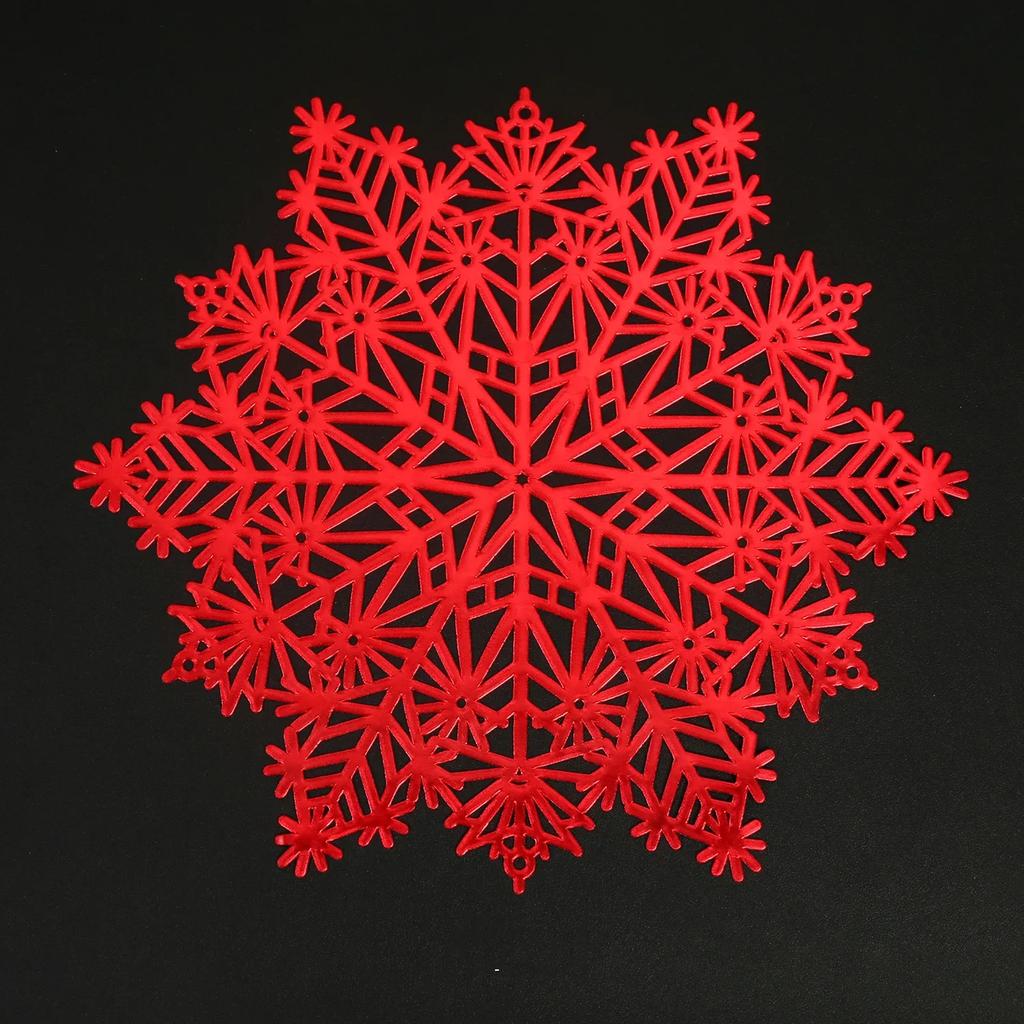 Non slip Placemat Table Mat Decorative Christmas Snowflake PVC Cup Coaster Non slip Hollow out Design for Table Mat