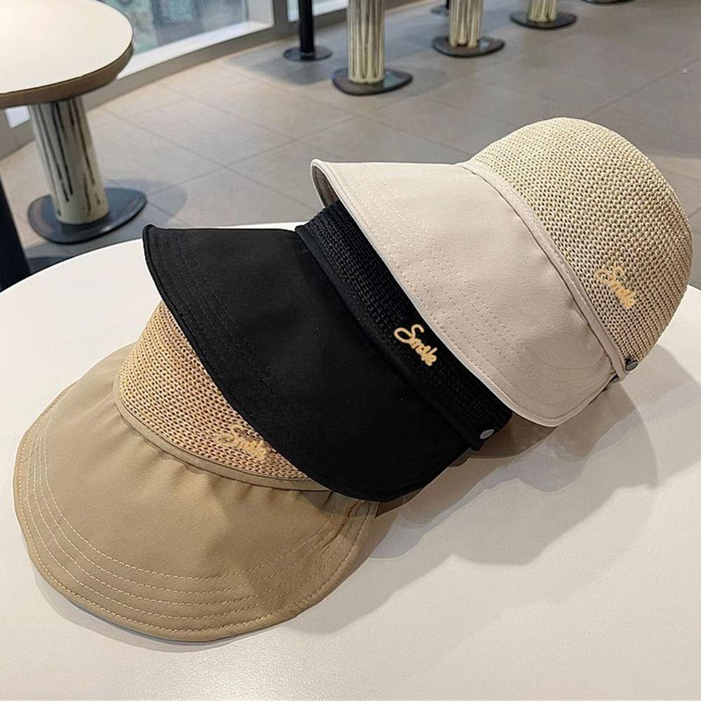 

Wide Brim Sun Protection Hats Solid Color Sun Hat Foldable Fisherman Cap Outdoor