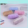 Sweet Cool Plush Leopard Print Pencil Case With Large Capacity For Students And Makeup Storage