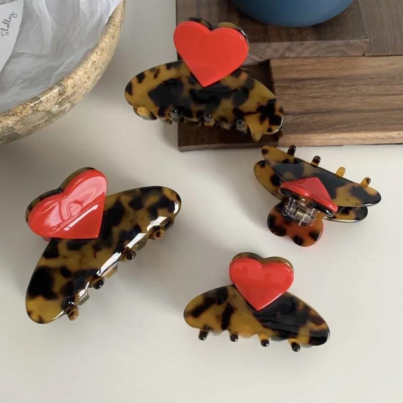 Creative Color Matching Acetate Hair Clip Sweet and Cute Girl Love Grab Clip Back Head Plate Hair Shark Clip Hair Accessories