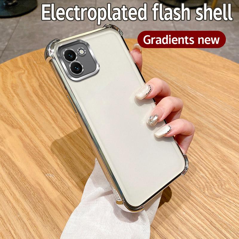 

Для Samsung Galaxy A03 Чехол Galaxy A03 Обложка SM-A035F Чехол для телефона A03 Мягкий бампер Противоударная Защитная накладка Прозрачный гальванический For Galaxy A03