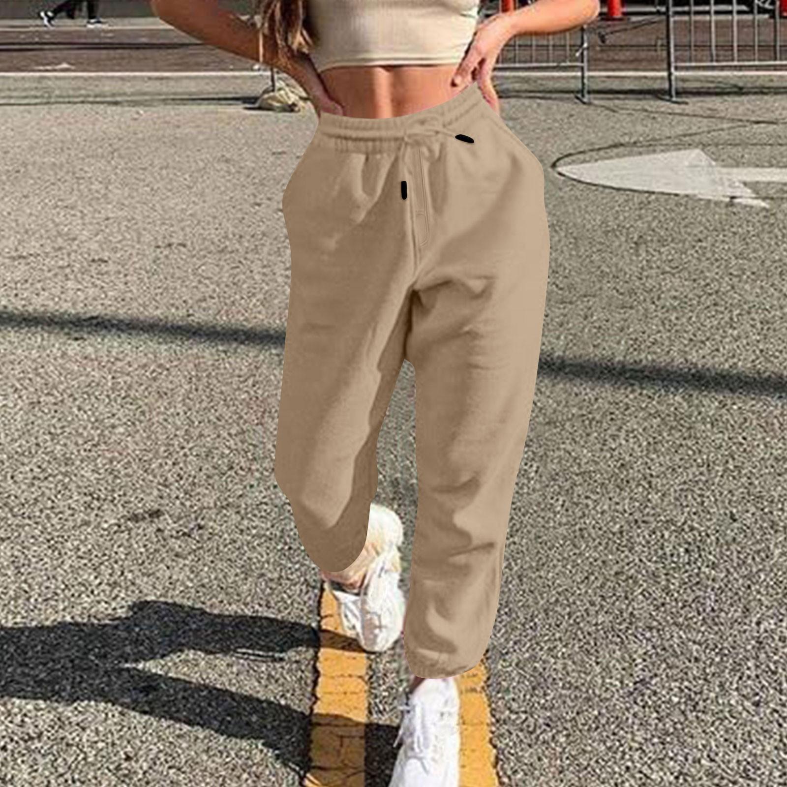 

Женские повседневные модные однотонные толстовки на шнурке, брюки XXXL хаки