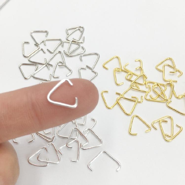 100 Pieces Alloy for Triangle Open Jump Ring Split Ring For Jewelry Making Acces