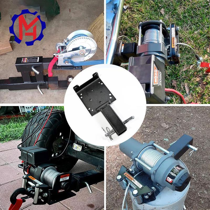 Winch Hitch Bracket Universal Receiver Trailer Bar ATV UTV Truck Mounting Plate Winch Fixing