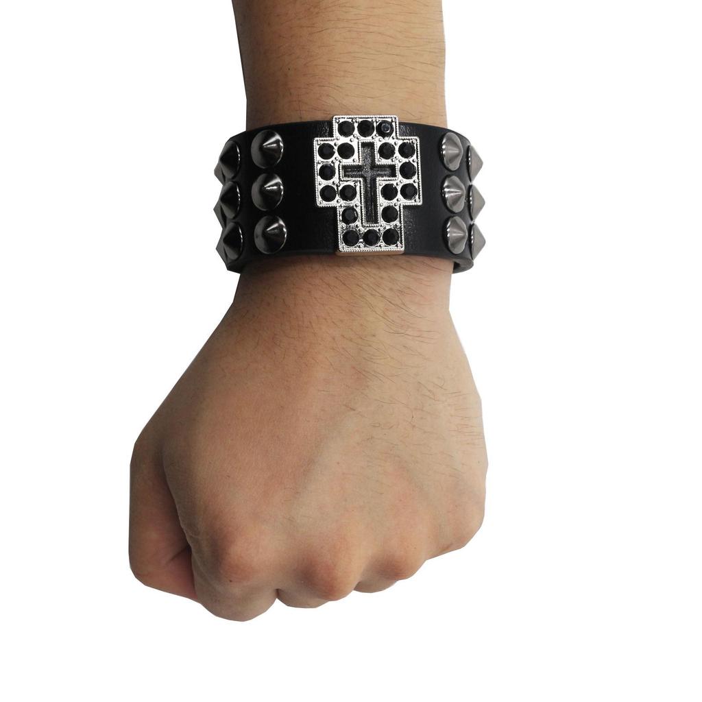 European & American Cross-Border Fashion Retro Leather Studded Punk Bracelet - Street Dance & Hip-Hop Accessory