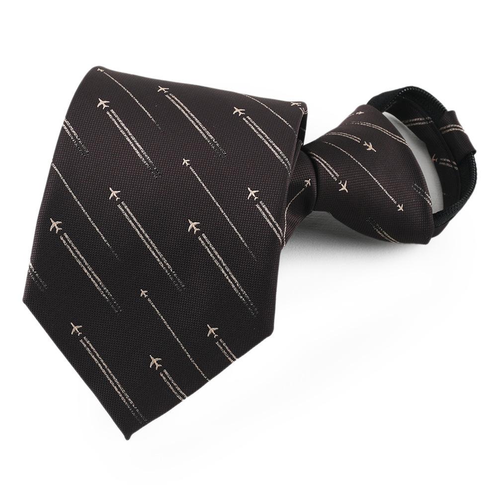 Lazy Tie Men'S Business Dress Wedding Shirt Zipper Knot-Free Navy Blue Burgundy Easily Pulled Men