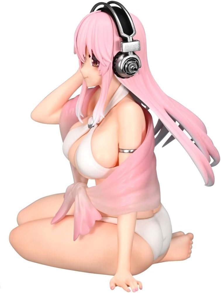 Super Sonico Figurka Zarážka na Nudle Bílé Bikiny Oficiální Zboží SUPER SONICO Ver. [1 Typ]