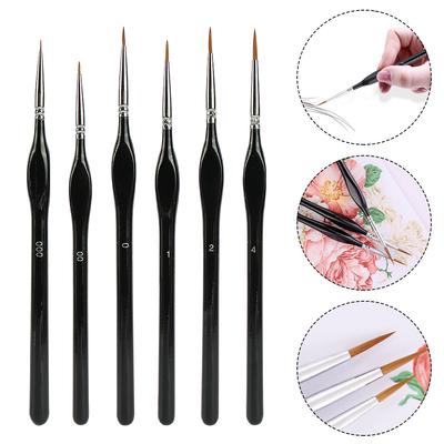 6pcs/set Professional Sable Hair Paint Brush Set Gouache Oil Painting Brush Miniature Art Brushes Art Supplies